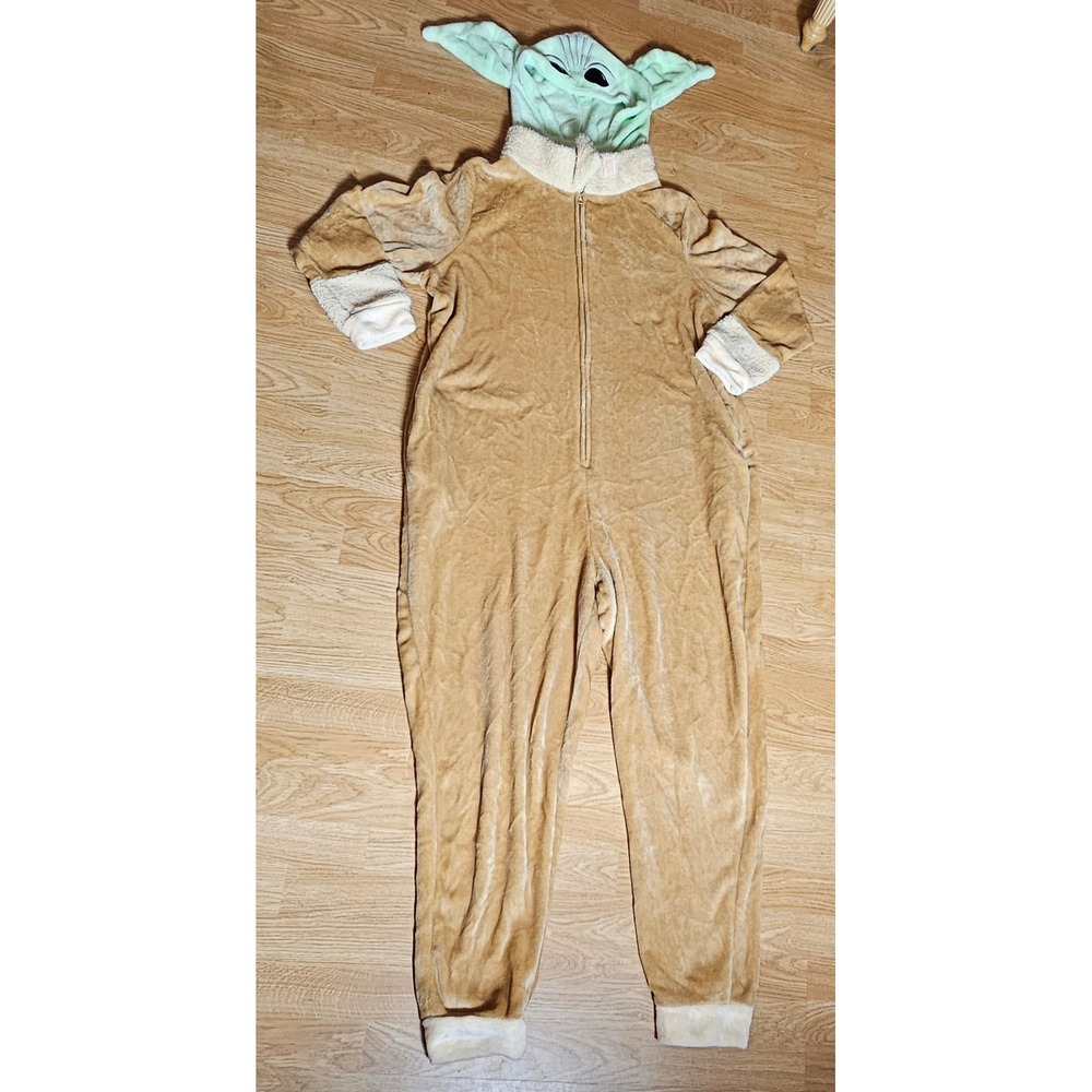 Star Wars Grogu Baby Yoda Plush Fleece Hooded Jumpsuit Sleepwear 3X